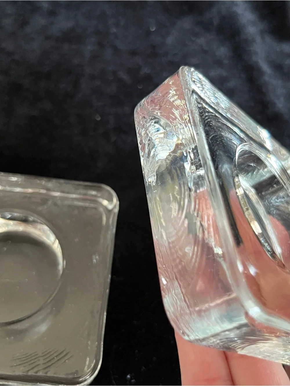 Set of 2 Recycled Clear Glass SquareVotive Candle Holders
